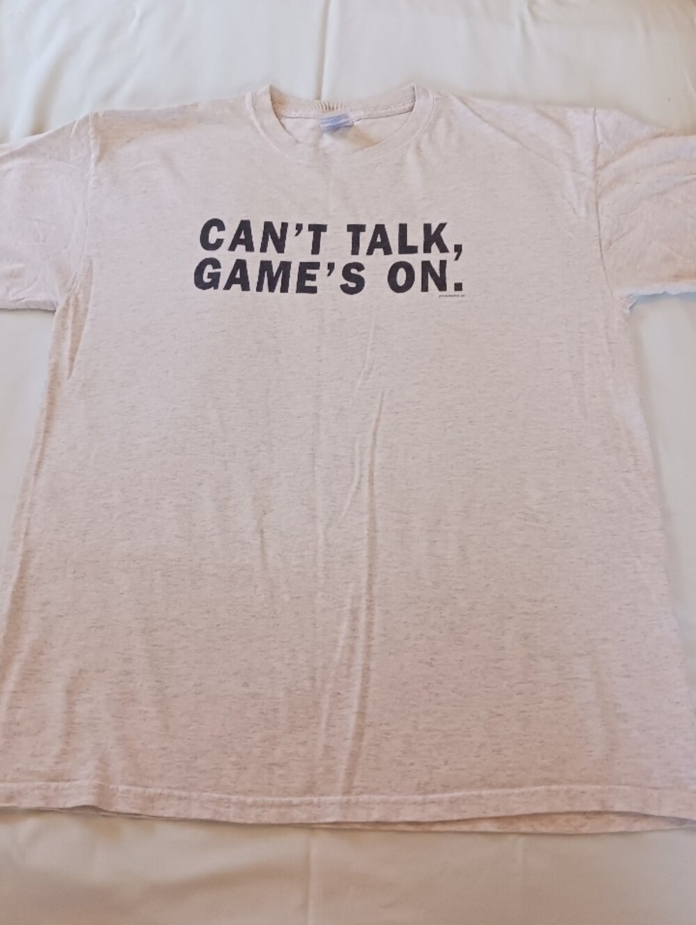 Gilden Heavy Cotton T-shirt, "Can't Talk, Game On" Size L